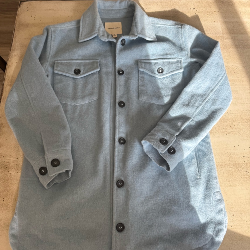 Light Blue Button-Up Jacket
